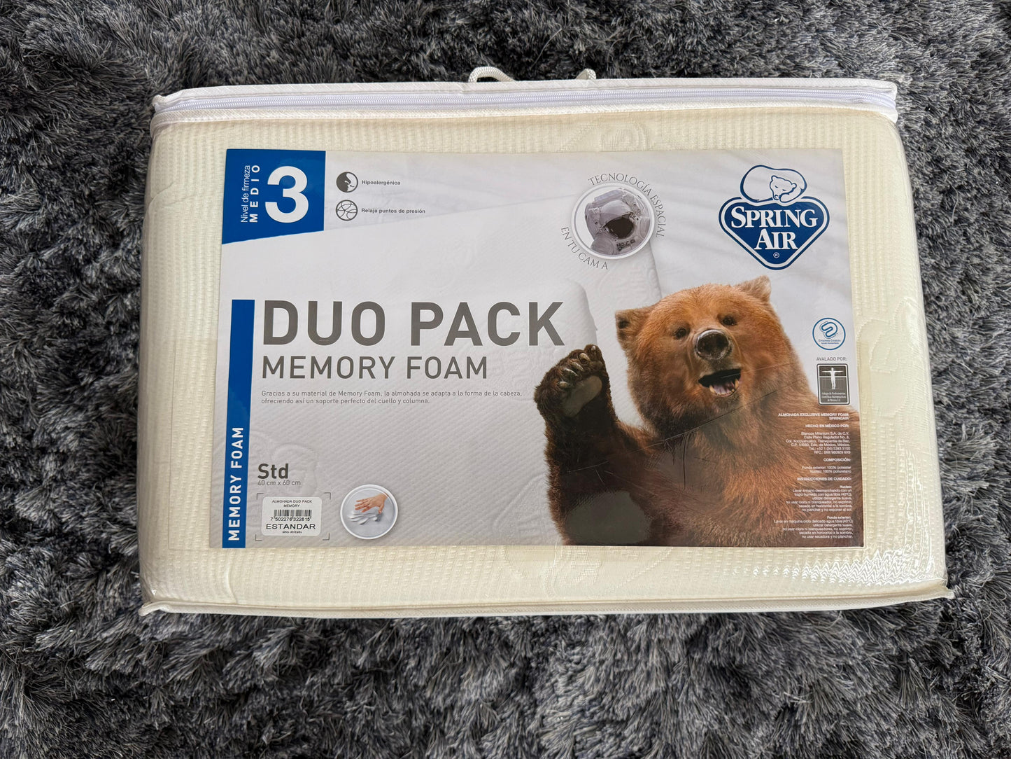 Almohada Pro Memory Foam Paquete de 2 Spring Air
